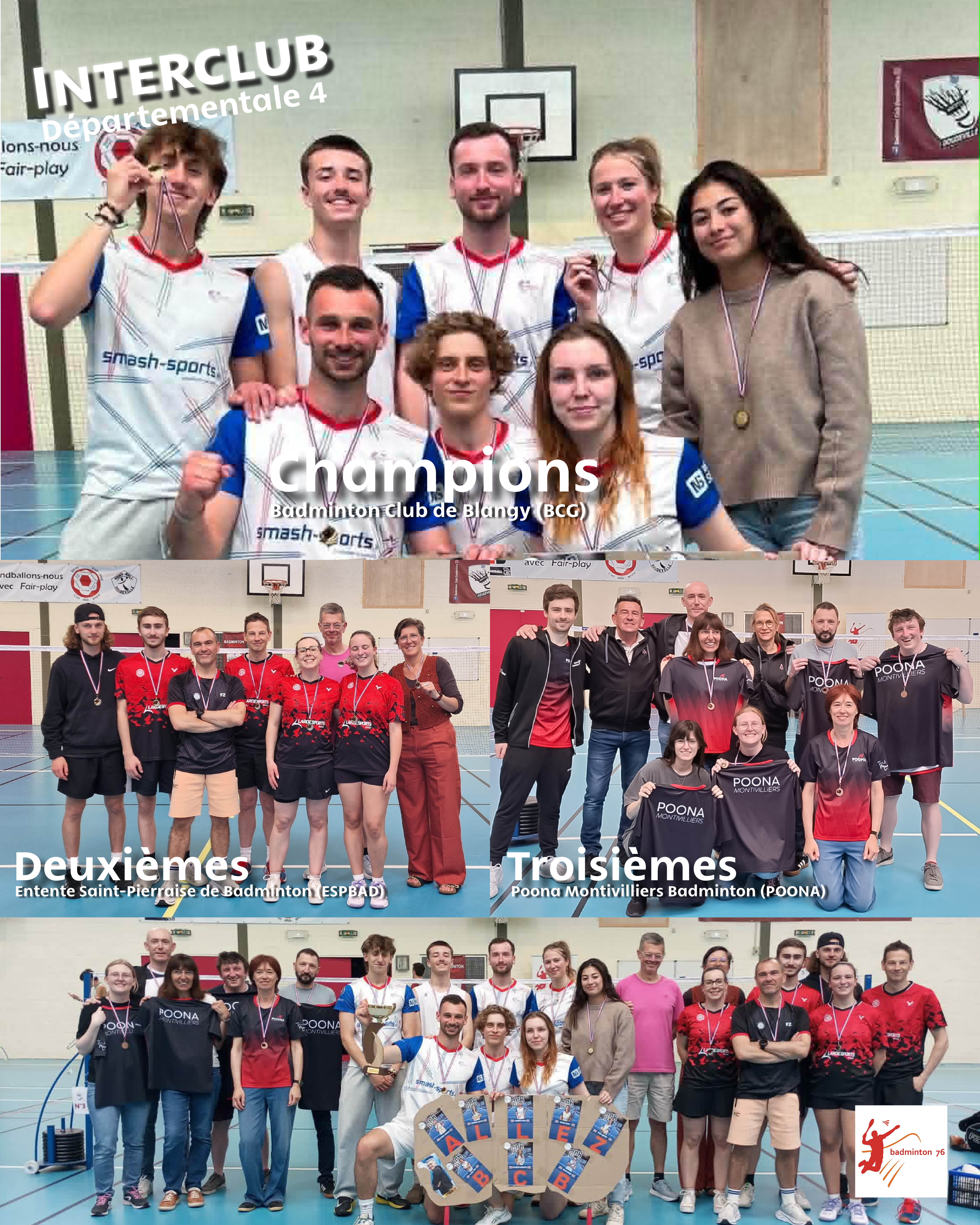 2023 2024 ESPBAD Vainqueur D1 Resultats finales interclubs 20262